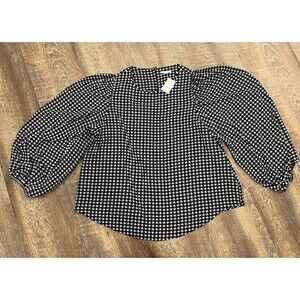 Cato Ballon Sleeve Black and White Houndstooth Blouse size 18/20